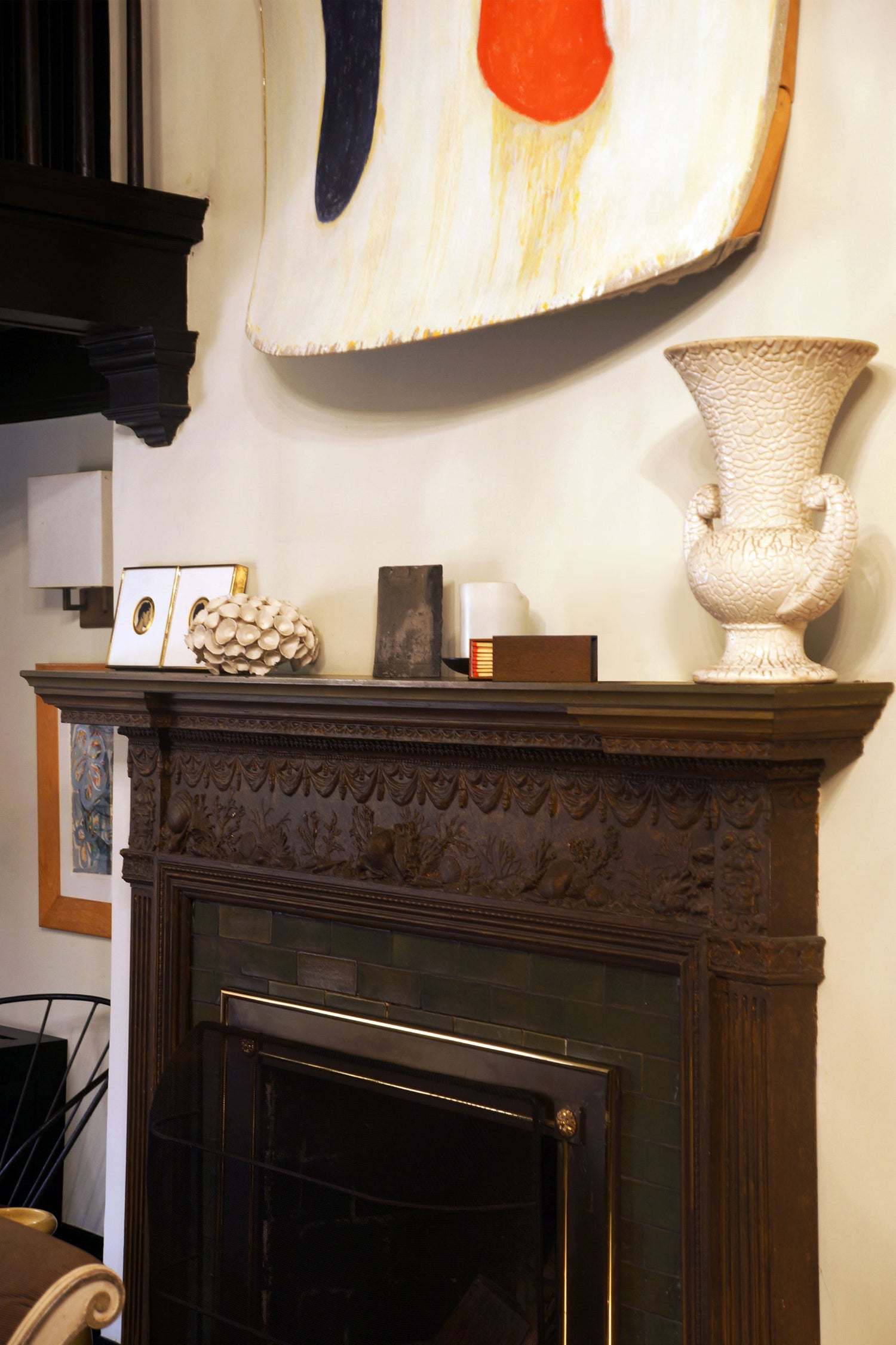 matchbox on mantel