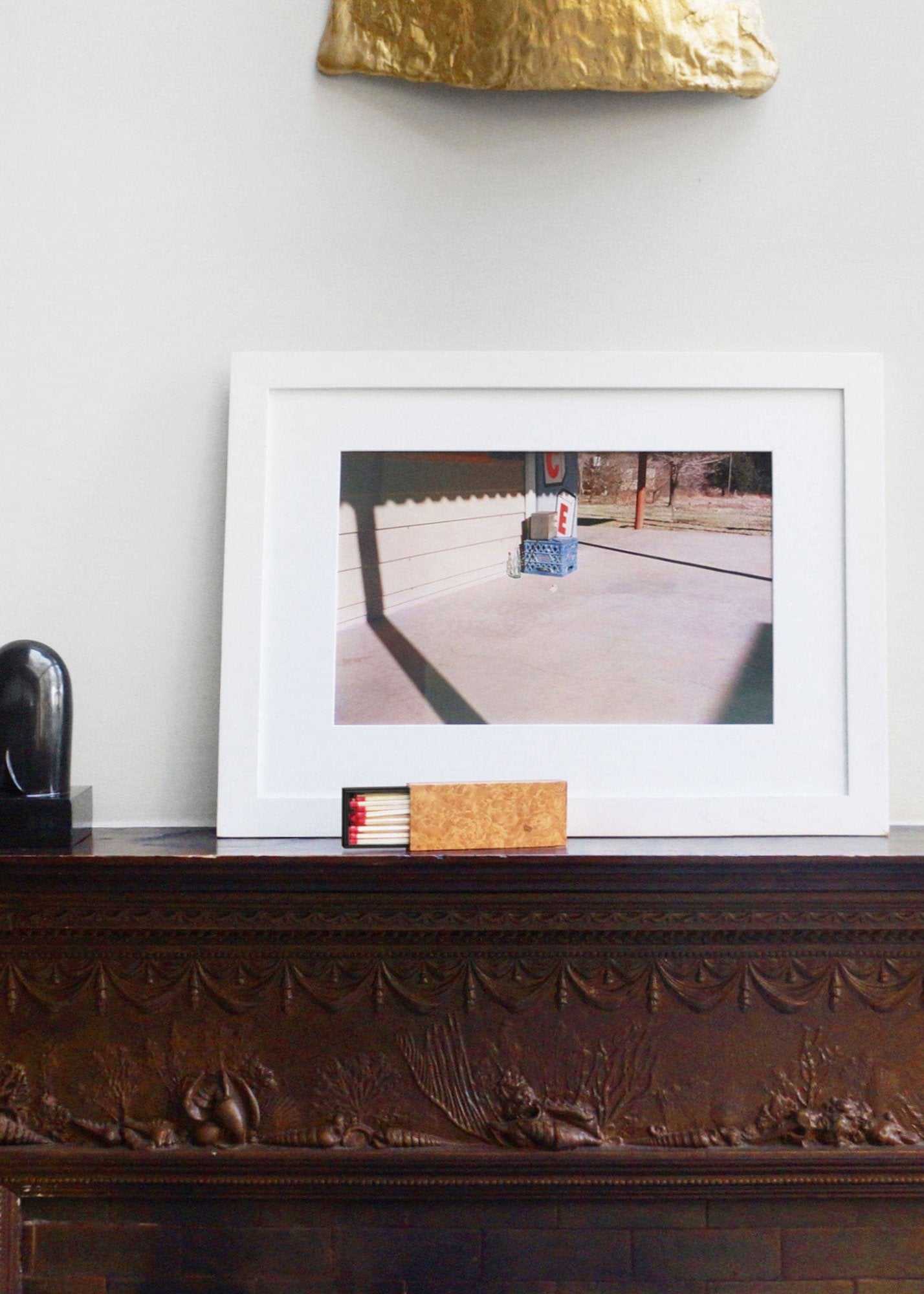 matchbox on mantel